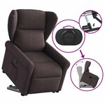 vidaXL Fauteuil inclinable marron foncé tissu