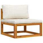 vidaXL Ensemble de canapés 2 Pièces et coussins blanc crème Acacia solide