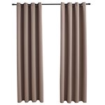 vidaXL Rideaux occultants avec anneaux en métal 2 Pièces Taupe 140x245 cm