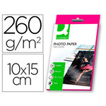 Papier photo q-connect jet d'encre glacé ultra-brillant 100x150mm 260g/m2 compatible toute imprimante paquet 25 feuilles