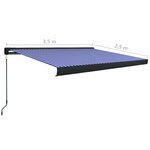 vidaXL Store à cassette manuel 350x250 cm Bleu et blanc
