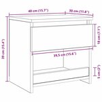 vidaXL Cabinet de chevet Chêne noir 40 x 30 x 39 cm Bois d'ingénierie