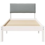 vidaXL Cadre de lit Blanc et gris clair 75 x 190 cm Bois massif en pin
