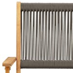 vidaXL Ensemble de bistro 3 Pièces gris polypropylène et bois massif