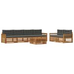vidaXL Ensemble de canapés d'extérieur 7 pc Naturel et Anthracite
