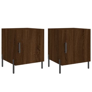 vidaXL Tables de chevet 2Pièces chêne marron 40x40x50cm bois d'ingénierie