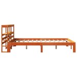vidaXL Cadre de lit sans matelas cire marron 135x190cm bois pin massif