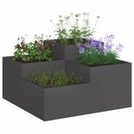 vidaXL Cache-pot de jardin Noir 80 x 80 x 48 cm Acier