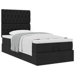 vidaXL Cadre de lit ottoman avec matelas noir 80x200 cm tissu