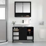 vidaXL Armoire Miroir de Salle de Bain Chêne noir 65 x 20 x 60 cm