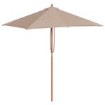 vidaXL Parasol d'extérieur avec mât en bois 150x200 cm taupe