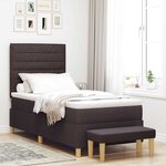 vidaXL Lit à ressorts avec matelas Marron foncé 100 x 200 cm tissu