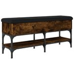 vidaXL Banc à chaussures chêne fumé 102x32x45 cm bois d'ingénierie