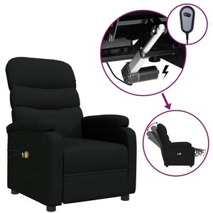 vidaXL Fauteuil électrique de massage Noir Tissu
