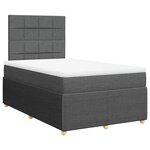 vidaXL Sommier à lattes de lit avec matelas Gris foncé 120x200cm Tissu