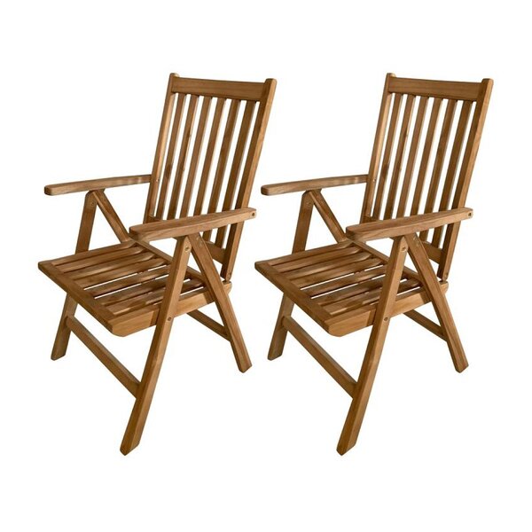 Chaises de jardin réglables en Teck - Set 2 pièces - Nuria