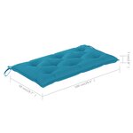 vidaXL Banc de jardin avec coussin bleu clair 112 cm Bois de teck