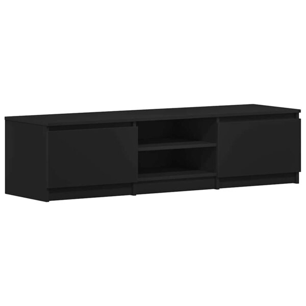 vidaXL Meuble TV Noir 140x40x35 5 cm Bois d'ingénierie