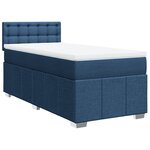 vidaXL Sommier à lattes de lit avec matelas Bleu 80x200 cm Tissu
