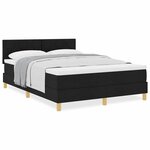 vidaXL Lit boxspring avec matelas avec matelas Noir 140 x 190 cm tissu
