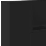 vidaXL Armoire tête de lit avec LED noir 220x16 5x103 5 cm