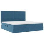vidaXL Lit avec rangement et matelas Bleu foncé 200 x 200 cm Velours