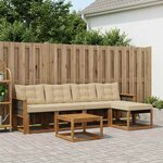 vidaXL Ensemble de canapés d'extérieur 6 Pièces Naturel et Beige