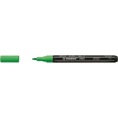 Marqueur pointe fine FREE acrylic T100 vert feuille STABILO