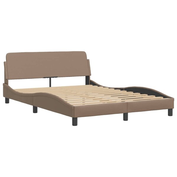 vidaXL Cadre de lit avec tête de lit Cappuccino 140x200 cm Similicuir