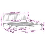 vidaXL Cadre de lit avec tête de lit Marron 200 x 200 cm Pin massif