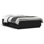 vidaXL Cadre de lit avec LED sans matelas noir 160x200 cm