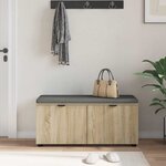 vidaXL Banc d'entrée avec coussin Chêne Sonoma 100 x 38 x 46 cm