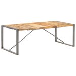 vidaXL Table à dîner 220x100x75 cm Bois de manguier massif brut
