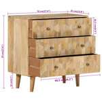 vidaXL Armoire à tiroirs 70x35x70 cm bois massif de manguier