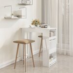 vidaXL Table de bar étagère de rangement Blanc brillant 102x50x103 5cm