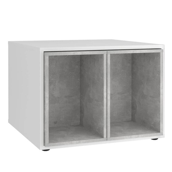 FMD Table basse avec 2 tables d'appoint 67 5x67 5x50 cm Blanc et béton