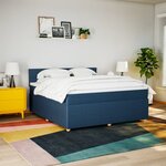 vidaXL Sommier à lattes de lit avec matelas Bleu 180x200 cm Tissu