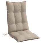 vidaXL Coussins de chaise à dossier haut lot de 6 taupe tissu oxford
