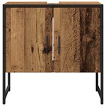 vidaXL Ensemble de mobilier de salle de bain avec porte 2 Pièces Marron