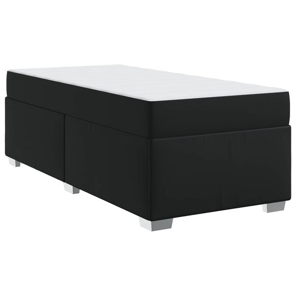vidaXL Cadre de lit avec matelas Noir 100 x 200 cm tissu