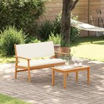 vidaXL Ensemble de canapé de jardin 2 Pièces Marron Bois d'acacia massif