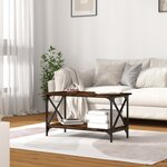 vidaXL Table basse Chêne fumé 80x45x45 cm Bois d'ingénierie et fer
