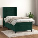 vidaXL Sommier à lattes de lit et matelas Vert foncé 80x200 cm Velours