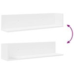 vidaXL Étagères murales 2 Pièces blanc 75x16 5x16 5 cm bois d'ingénierie