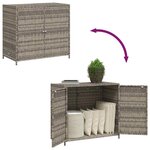vidaXL Armoire de rangement de jardin gris 83x45x76 cm résine tressée