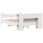 vidaXL Cadre de lit sans matelas blanc 140x190 cm bois de pin massif