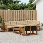 vidaXL Ensemble de canapés d'extérieur 9 pc Naturel et Beige