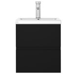 vidaXL Armoire d'évier avec lavabo intégré noir bois d'ingénierie