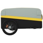 vidaXL Remorque de vélo noir et jaune 45 kg fer