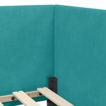 vidaXL Cadre de lit d'angle Turquoise 90 x 190 cm Velours